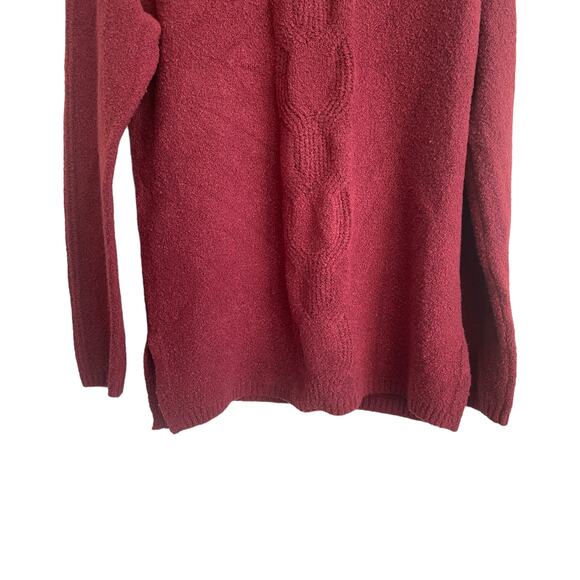 CASLON Women Sweater XS Red Cowl Neck Pullover Long Sleeve Boil Knit Side‎ Slits - Picture 5 of 9